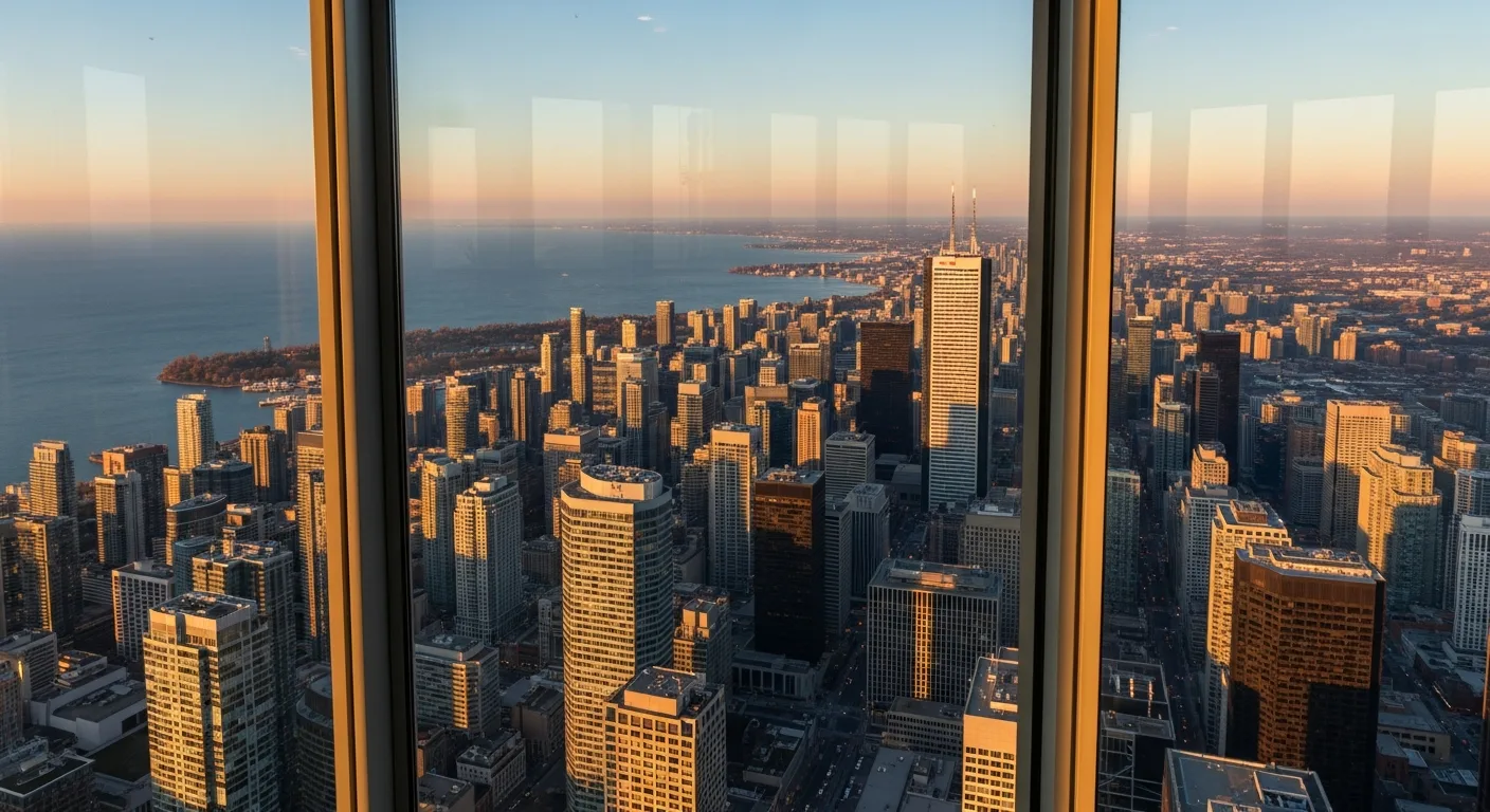 View over Toronto from the CN Tower observation deck